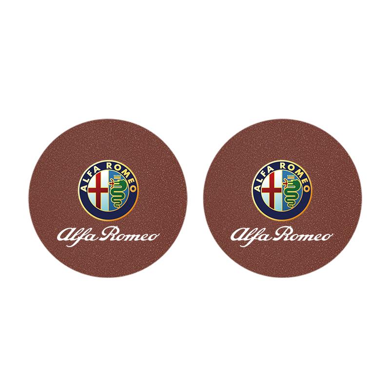 2 Pezzi Portabicchieri per Auto in Pelle Tappetino Portabicchieri d'Acqua per Alfa Romeo 4C 159 Spider Interni Auto Antiscivolo Tappetino Portabicchieri d'Acqua Tappi Valvole Pneumatici wzvc44