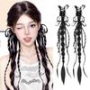 1Pair Ribbon Claw Clip Double Ponytail Twisted Braid Long Braiding Hair Extensions  Party