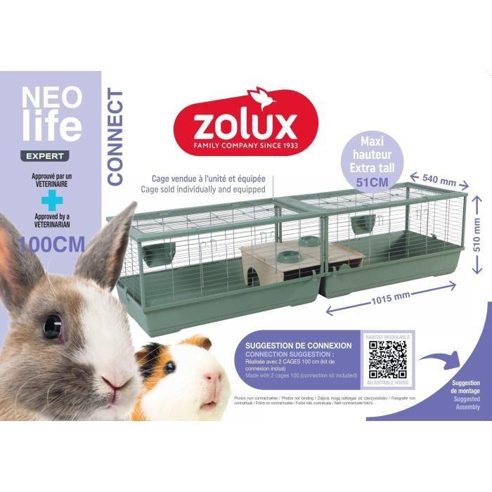 Cage rongeur - Zolux - Néolife Connect - Pour lapin et cochon d'inde - 101.5 x 54 x 51 cm - Vert