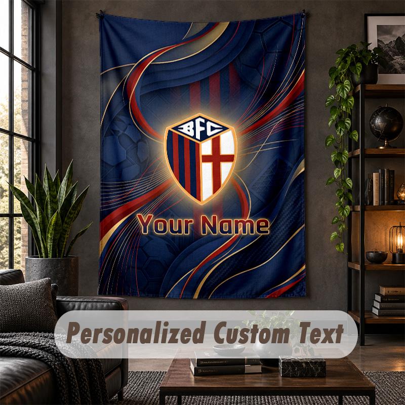 Wall Tapestry Bologna FC Print Custom Name Text Wall Hanging Home Decor