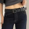 Versatile Leather Waistband Vintage Women's Dress Jeans Belt Niche Three-Row Wide Belt  Spicy Girls