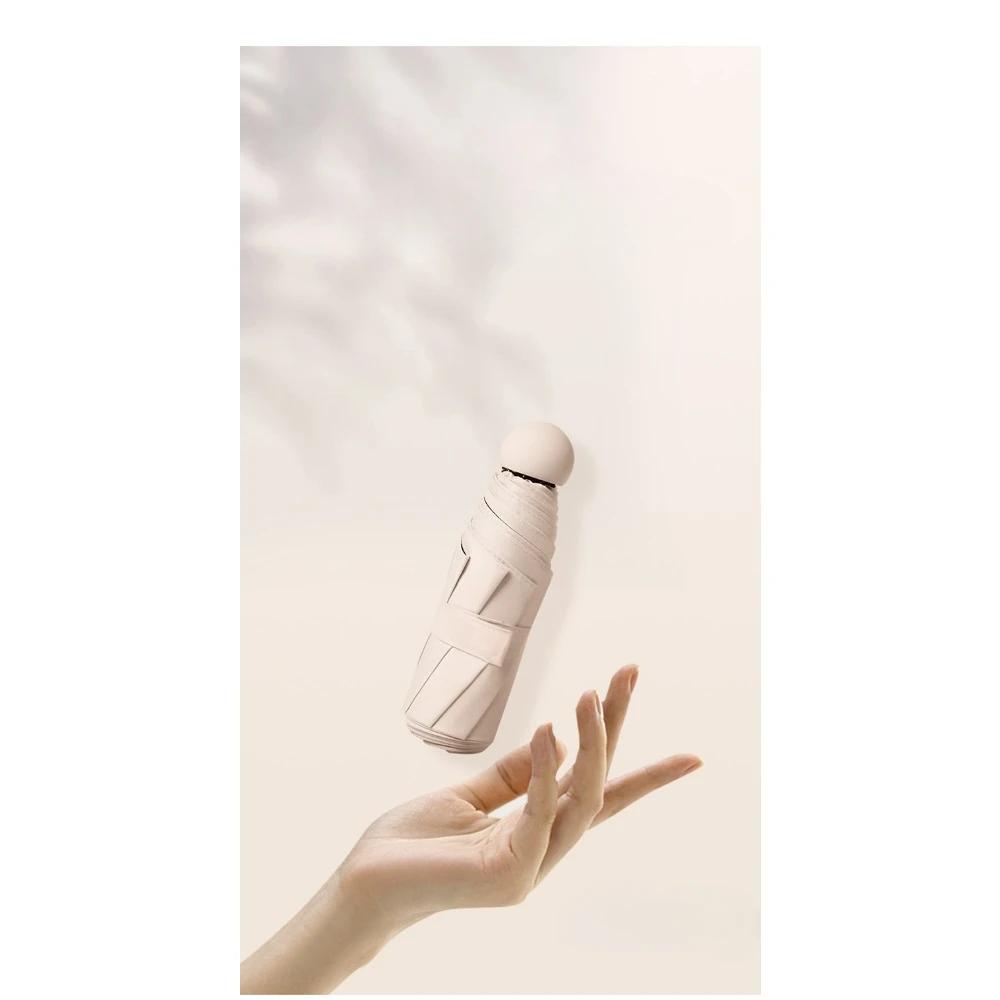 Outdoor Folding Five Fold Umbrella, Weather Resistant Mini Sun Protection Umbrella, Portable Pocket Umbrella