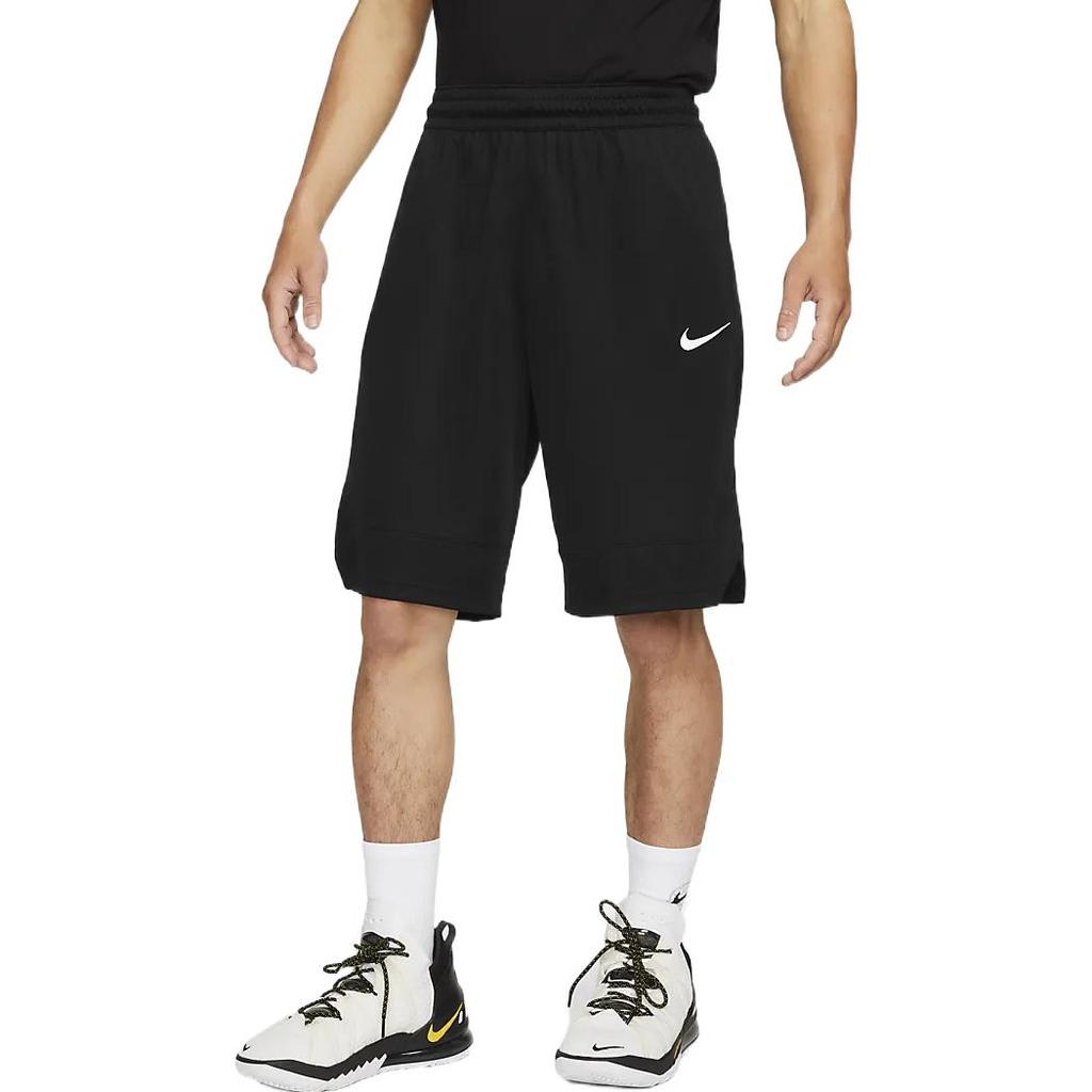 Nike Logo Print Elastic Waist Sport Straight Fit Mid-Rise Casual Shorts Men Bottoms Black AJ3915-010
