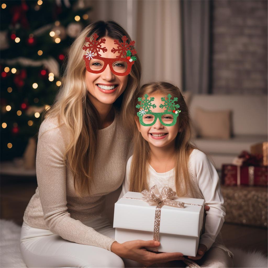 Funkelnde Schneeflocken-Brille für Weihnachtsfeiern Ergonomische Kopfbedeckung Leichte festliche Kostümaccessoires