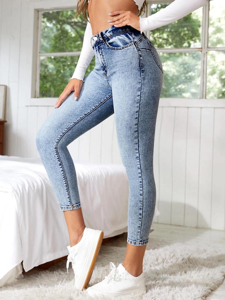 Elastic Skinny Cropped Nine-Point Women's Jeans - New Style 2026