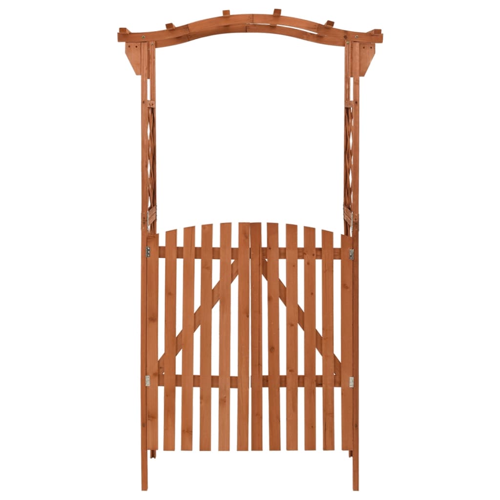 Vidaxl Pergola With Gate, 116X40X204 Cm, Solid Fir Wood