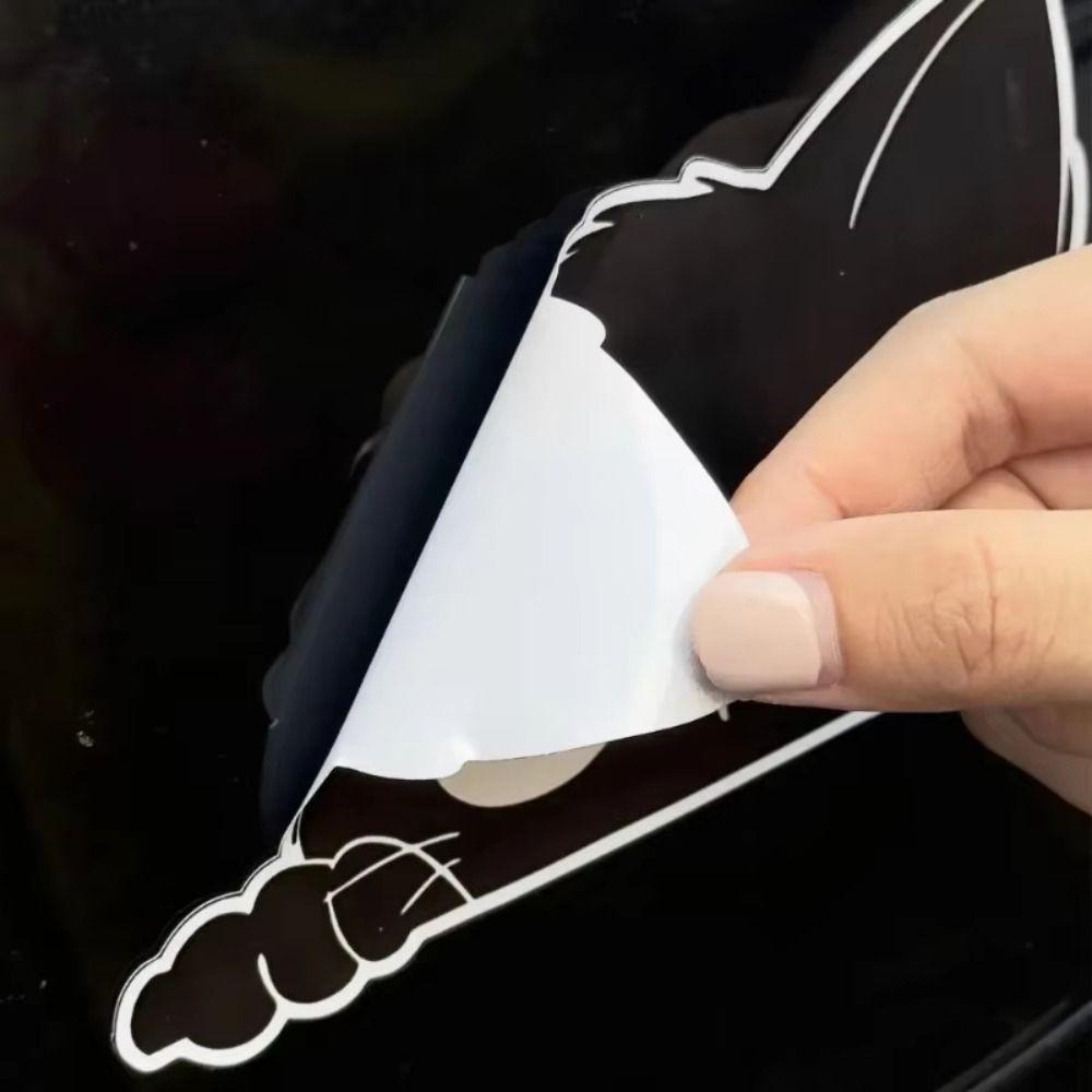 10pcs Peek-a-Boo PVC Decals Black Funny Kitty Decals Cartoon Car Styling Cover  Laptop