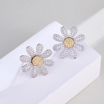 Summer Daisy Sunflower Jewelry Set - Earrings, Necklace Ring, Niche Light Luxury, Sterling Silver Clavicle Chain, Fashion Women's Jewelry Collection