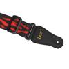 Adjustable Guitar Strap Red Flame Pattern with Leather Ends for Guitar Bass