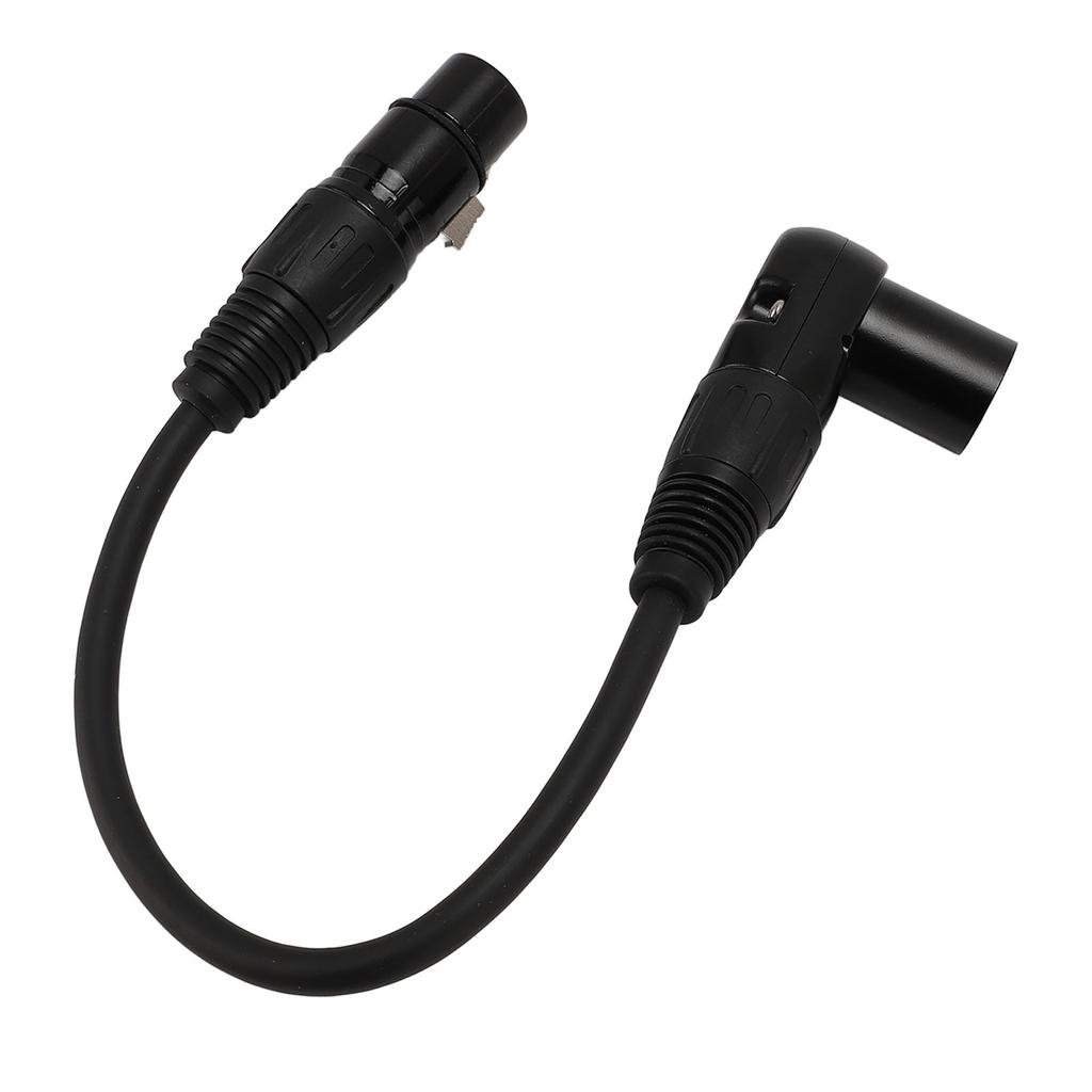 XLR Microphone Extension Cable Adapter 90 Degree XLR Male to Female 3 Pin Mic Cord for Speakers Stud
