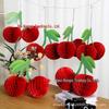 Cherry-Themed Honeycomb Paper Decorations for Birthdays