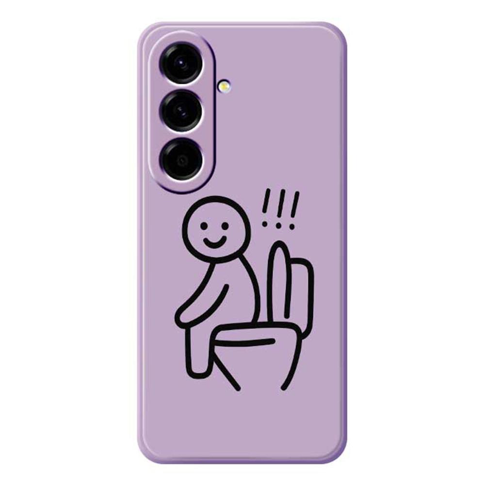 For Samsung Galaxy A56 5G Case Stickman Toilet Pattern Printing Straight Edge TPU Phone Back Cover