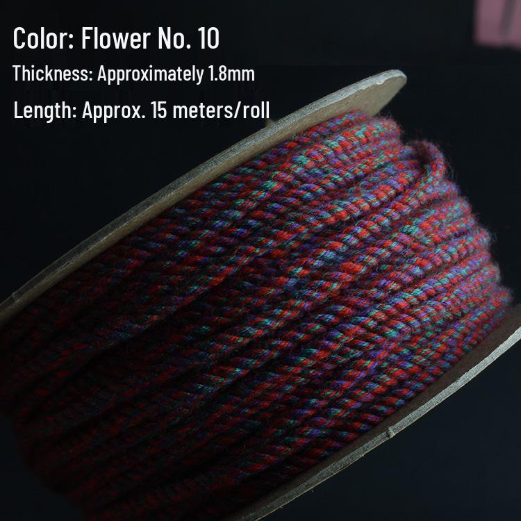 Multi-Color Hand-Twisted Cotton Rope for Beading and DIY Projects