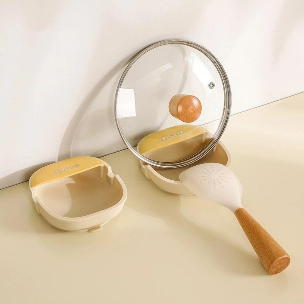 Suction Cup Spatula Storage Holder Hanging Pot Cover Drain Shelf Stove Top жёлтый