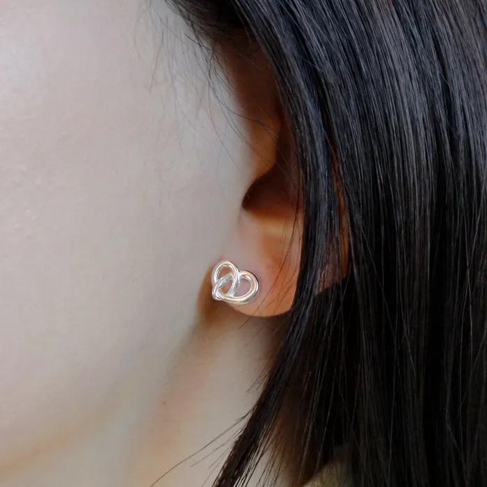 925 Silver Twisted Heart Earrings Coraz