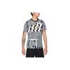 Dri-Fit Geometric Pattern Casual Crew Neck Short Sleeve Soccer Jersey Men Tops Black White CZ0975-100