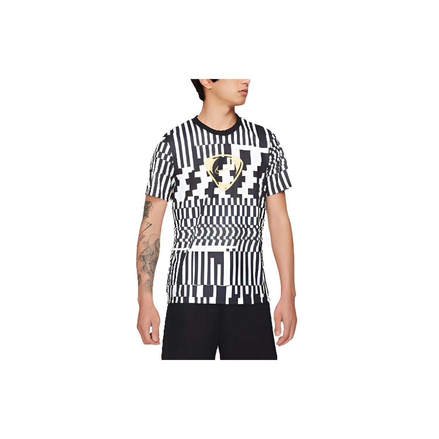 

Мужские футболки Nike Dri-Fit с геометрическим узором, повседневные футбольные майки с круглым вырезом и короткими рукавами, черные, белые CZ0975-100 L