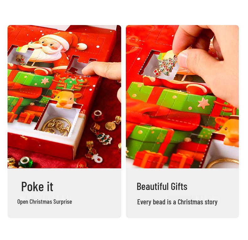 Christmas Joy Blind Box: 40-Piece Pop-It Bracelet Toy Set for Kids