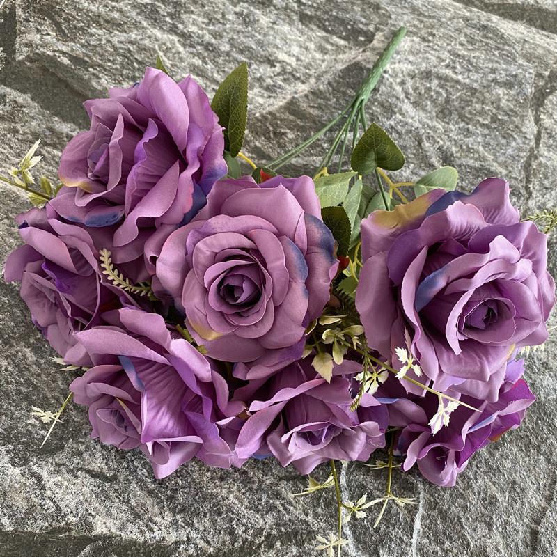Mazzo di Rose Artificiali con 7 Steli per Decorazione Casa Pianta da Interno Composizione Regalo