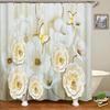 3D Beautiful Flower Tree Printed Bathroom Curtain Polyester Waterproof With Hooks Home Decoration Shower Curtain Bathroom Screen