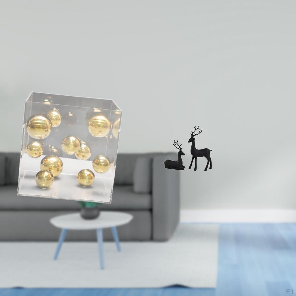 Acrylic Ornament Art Decor with Deer Figurine Resin Sculpture for Tabletop Balcony Office Shelf