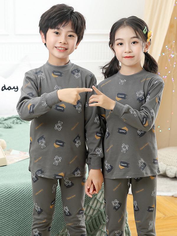 Boys' & Girls' Cotton Warm Underwear Set - Autumn Pajamas & Base Layer for Toddlers
