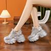 Thick-soled dad shoes women's 2025 summer new breathable hollow mesh inner height increase women's shoes versatile sports and leisure shoes