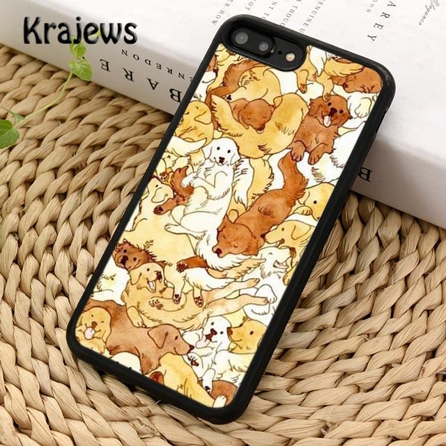 Krajews Cartoon Golden Retriever Dog Phone Case Cover For iPhone 14 5 SE 6s 7 8 Plus XR XS 11 12 13 Pro Max Samsung S21 S22 Plus