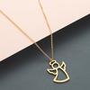 Kinitial Fashion Angel Wings Necklaces for Women Girl Guardian Angel Pendant Statement Choker Necklace White Angel Gift Jewelry