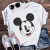 2025 New Fashion 26 Letter Print Women's T-shirt Disney Minnie Top Casual T-shirt Summer Short Sleeve Pattern Women's Clothing