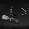 New Frameless Myopic Glasses Gray Frame Eyeglasses Men Women Rimless Super Light Frame Myopia Glasses 100 ~ 400 Degrees