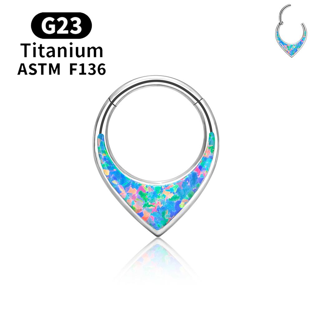 G23 Titan Spiegel Mond Wassertropfen Nasenring Septum Piercing Clicker 16G Segment Tragus Knorpel Daith Creolen Schmuck
