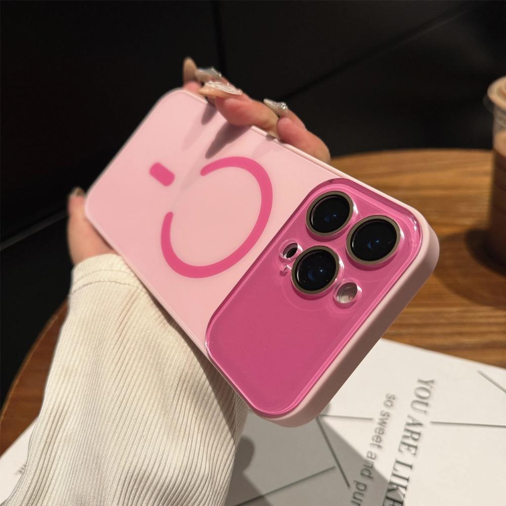 Luxury Matte Glass Lens Camera Protector Phone Case for IPhone 17 Pro Max 17Air 16 15 14 13 12 Magnetic Wireless Charger Cover