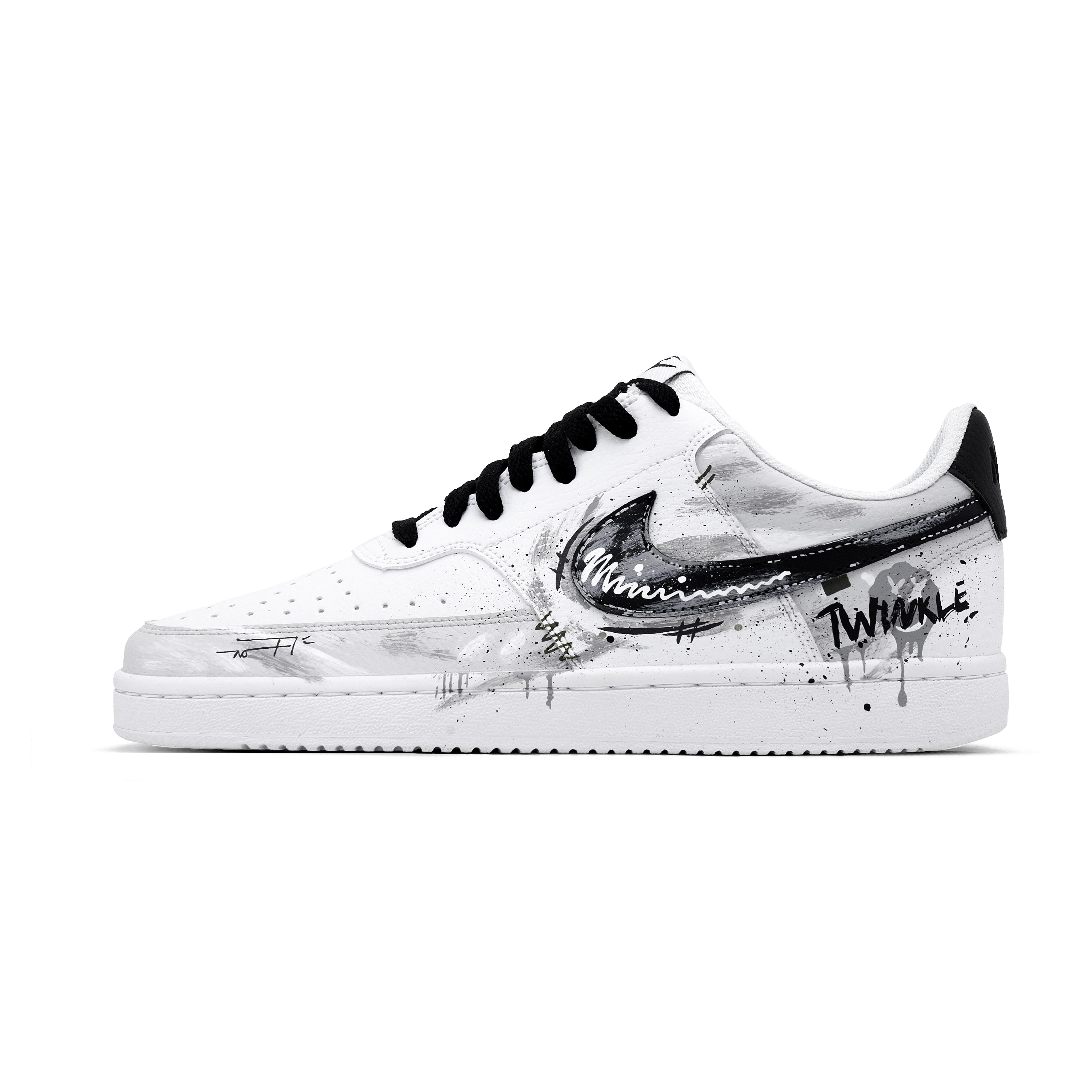

Nike Court Vision 1 Skateboard Shoes Unisex Low top Black Gray White DH2987-100(Team2035-) 38.5