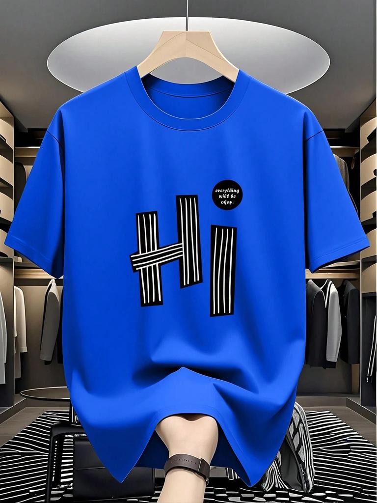 2026 Summer New Style Unisexs Pure Cotton Tshirt with Simple Letter Pattern Print Street Casual Fashion Comfortable and Soft