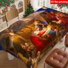 2D Flachdruck, 1 Stück Weihnachtstischdecke, Strapazierfähige Polyester-Tischdecke, Krippenszene Design, Rechteckige Feiertags-Tischabdeckung, Geeignet für Zuhause Ki