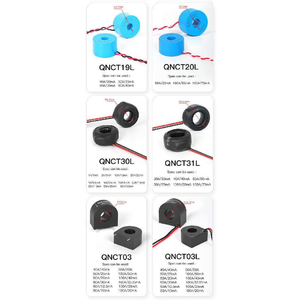 Split Core Current Transformer Open Type QNCTK1-10 30A 1V 150A 0.333V 10A 333mV 50A 100A AC Current Sensor Clamp CTReplacement Sensors2