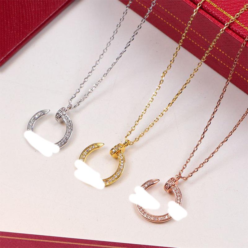 Kajia Diamond Nail Necklace - Elegant Women's European and American Style Non-Fading Clavicle Chain