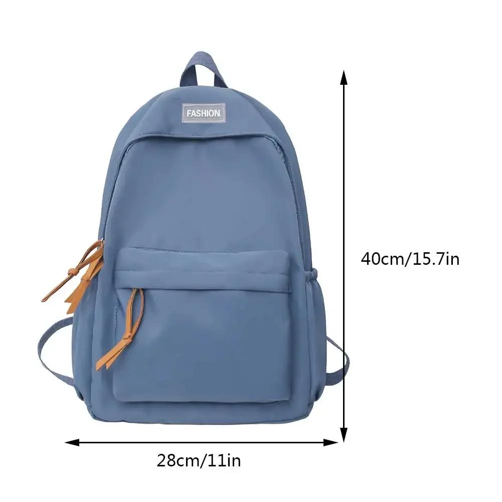 Large Capacity Women Backpack Travel Bags Casual Nylon Student School Bags Solid Color Fashion Bags for Women Girls Bookbags