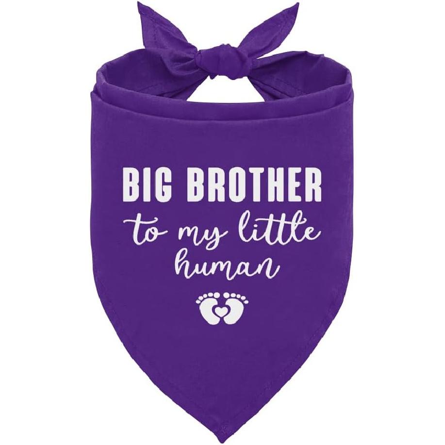 Big Brother Big Dog Bandana - baby Blue, Gender Reveal, Announcement - Triangle Scarf for Small, Medium, Large Dogs фиолетовый