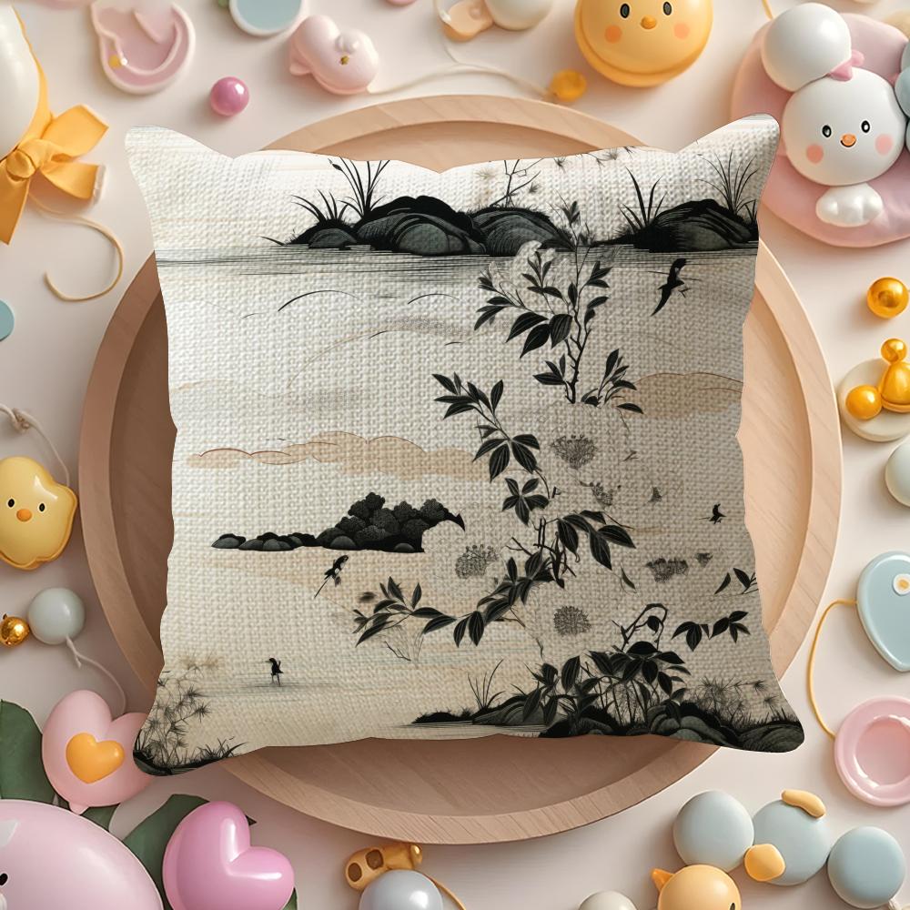 Elegant Traditional Chinese Art Pillow Case Pattern Printed Pillowcase For Living Room Sofa Cushion Cover  Bedroom Decor
