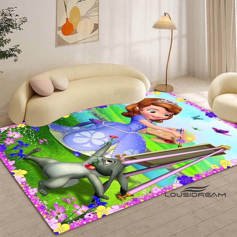 Cartoon Sofia die Erste Prinzessinnen-Muster Teppich - Raumdeko, Maschinenwaschbar und Weich, Perfekt für Schlafzimmer Spielmatte, Wohnzimmer