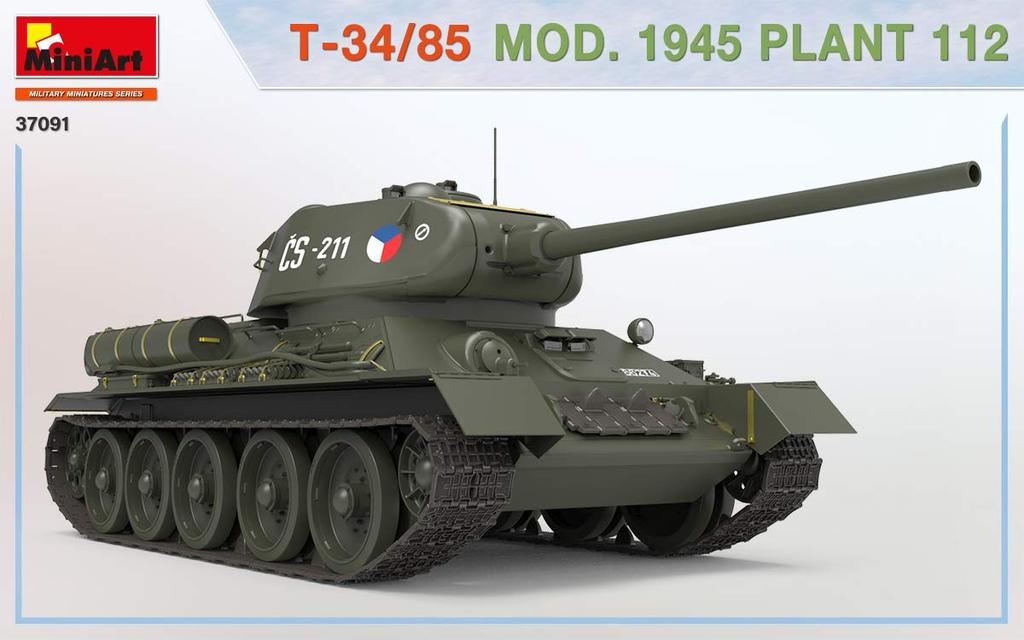 Miniart Scale Chinese Liberation Army Factory 112 Plastic Model Kit MA37091 1/35 People's T-34/85 1945,