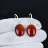 Natural Carnelian Gemstone 925 Sterling Silver Earring, Boho Silver Jewelry Dangle Earrings, Gifts For Mother Day Gifts For Her