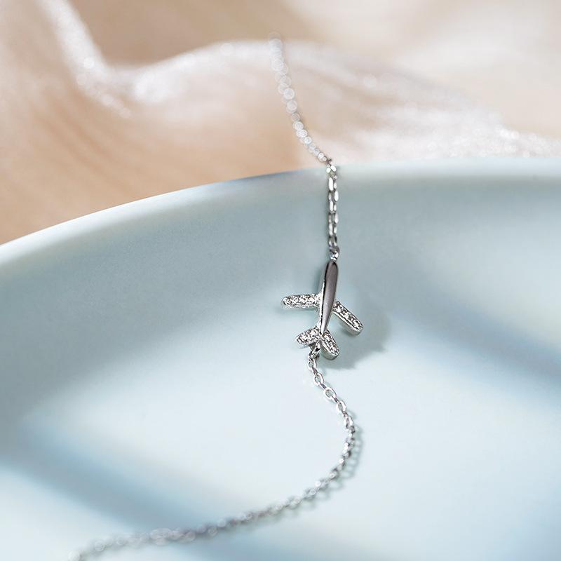 S925 Flugzeugarmband Damen Sommer Sterling Silber Armband Ins Spezialinteresse Design Koreanischer Stil Einfaches und leichtes Luxusarmband