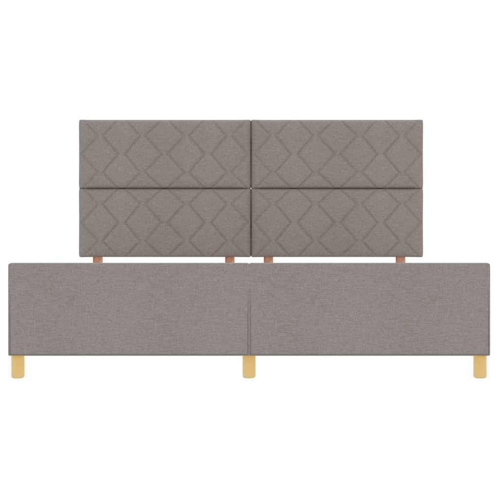 Bed Frame with Headboard Taupe 200 X 200 Cm Fabric
