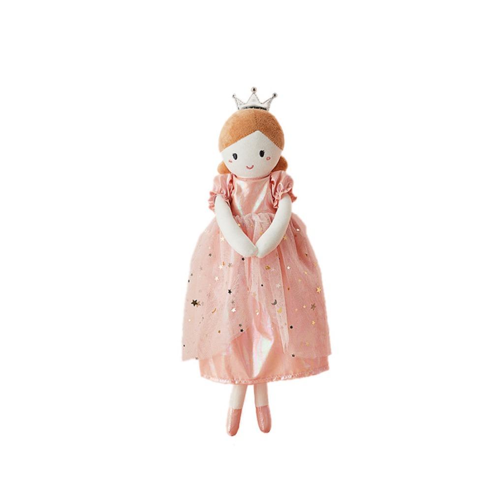

Ballet Shoes Princess Stuffed Doll Nortic Style Pink Dress Doll Girl Soft Plush Toy Birthday Gift Silver crown