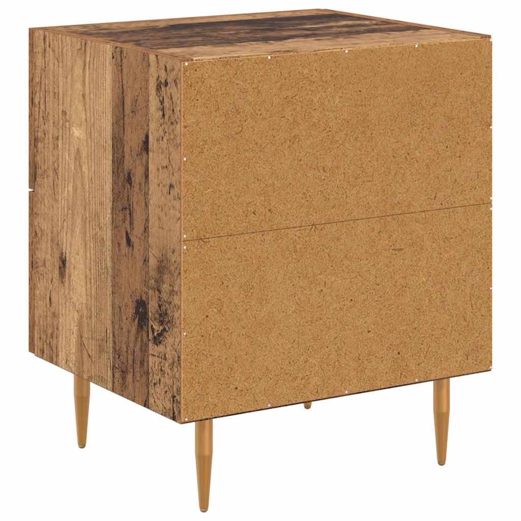 Nightstand Set of 2 Reclaimed Wood Look 40 X 35 X 47.5 Cm Engineered Wood