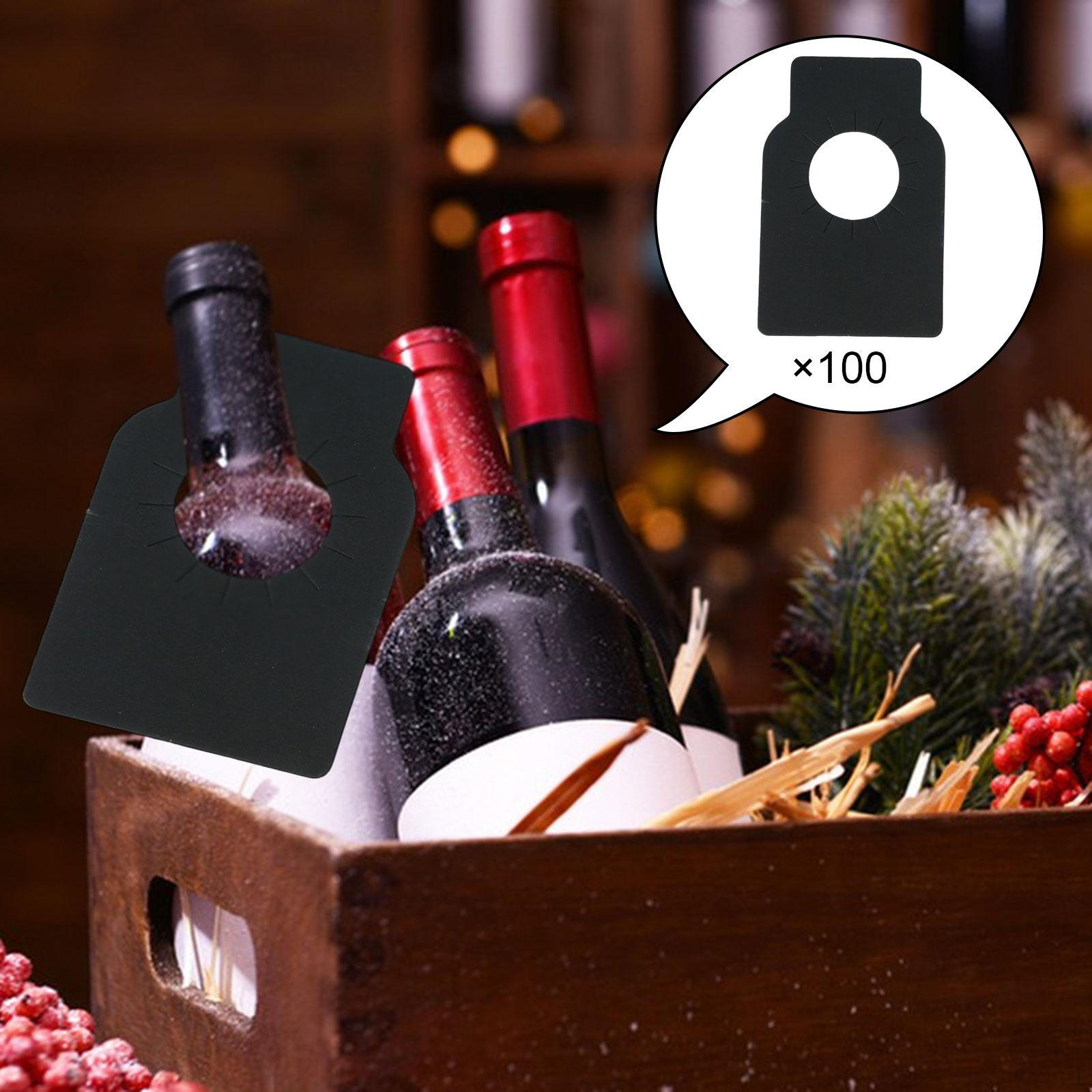 

100 шт. бирки для бутылок, отличительные этикетки для напитков, подвесные двухсторонние этикетки для шампанского чёрный