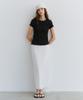 Yulago Silk Back Slit Long Skirt